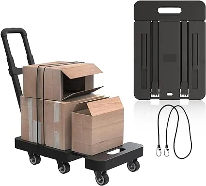 Hand Truck Dolly-Foldable Luggage Cart, Collapsible Moving Cart for Heavy Duty ...