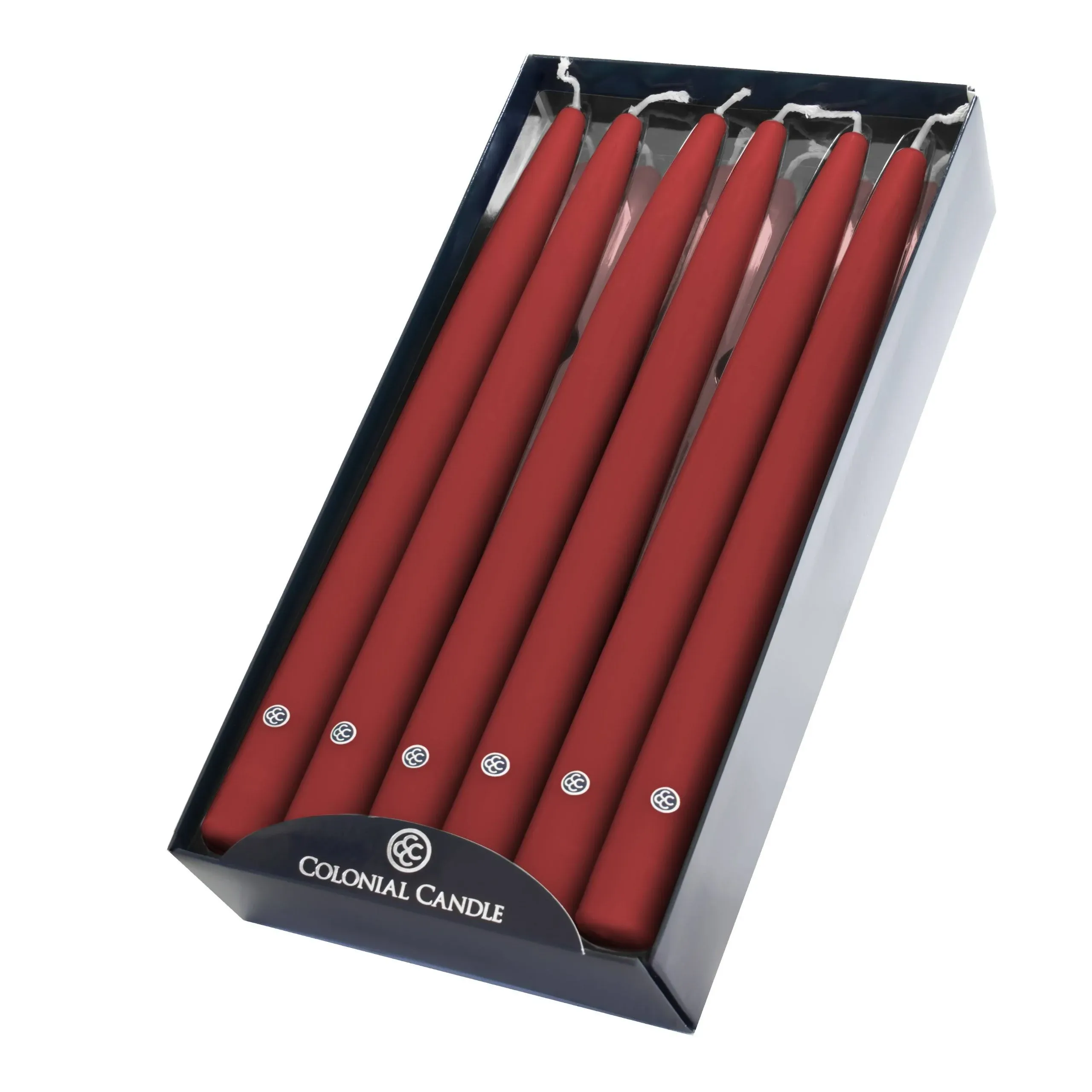 Colonial Candle | 12" Red Handipt Taper, 12 Pack