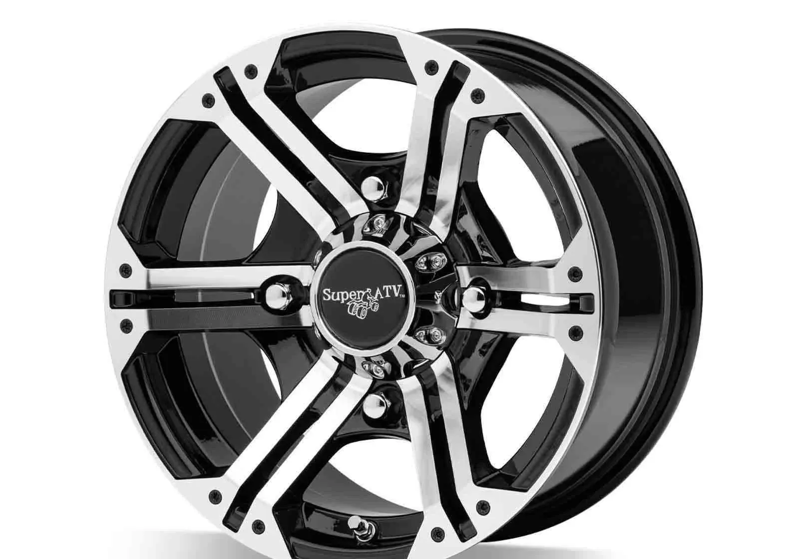 SuperATV Black H-Series 14&quot; Bandit Wheels 4/156 Polaris UTV