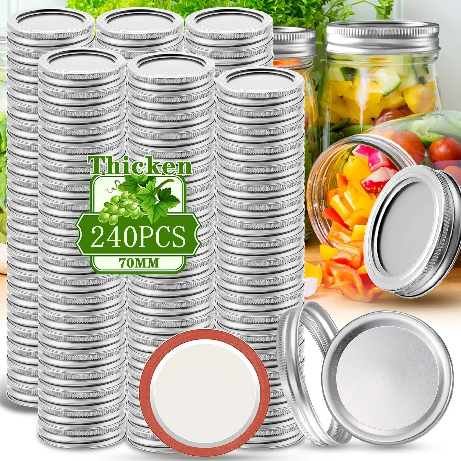 Lids And Rings Canning Mouth Jar Mason Regular Wide Set Bands Pcs Count Ball Lid