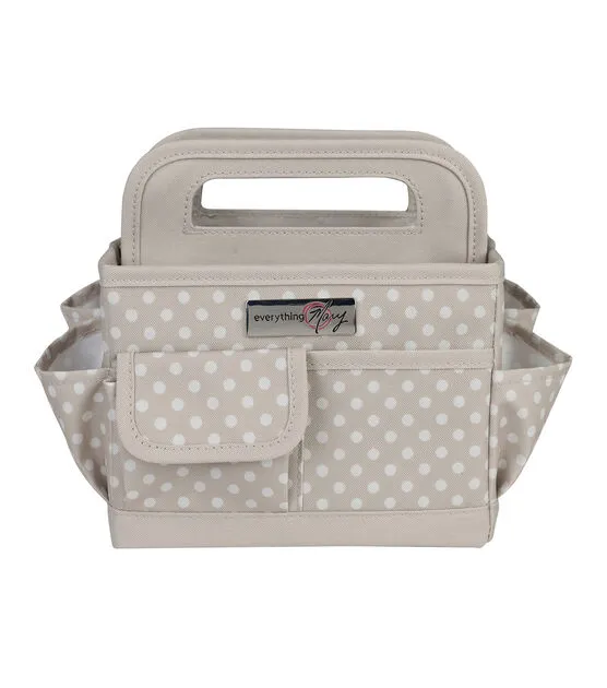 Everything Mary Tan Dots Collapsible Craft Caddy