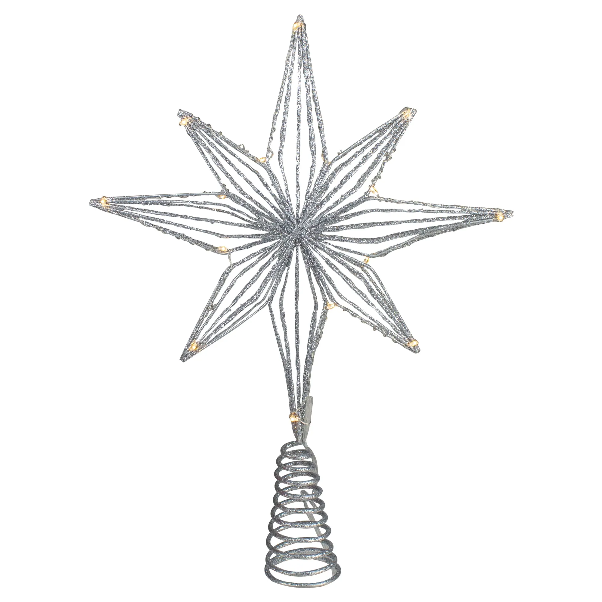 Lighted Tinsel Star Christmas Tree Topper