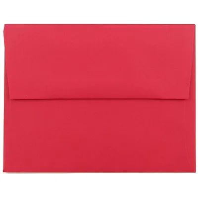 JAM Paper A2 Invitation Envelope, 4 3/8" x 5 3/4", Red Brite Hue, 250/Pack (15845H)