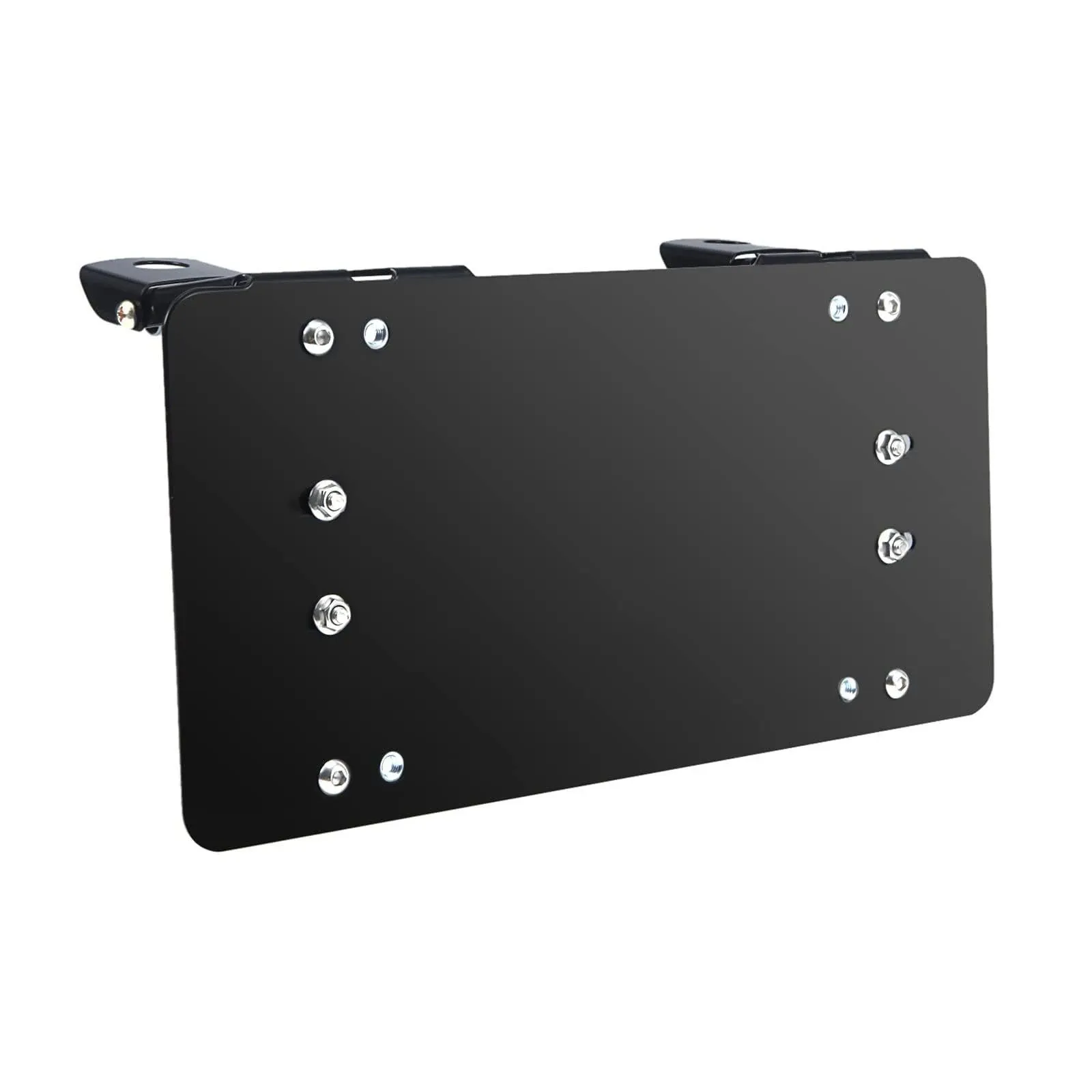 Samlight License Plate Bracket 8 3/4 Inch Flip-Up Winch Roller Fairlead Mount Holder Black Stainless Steel