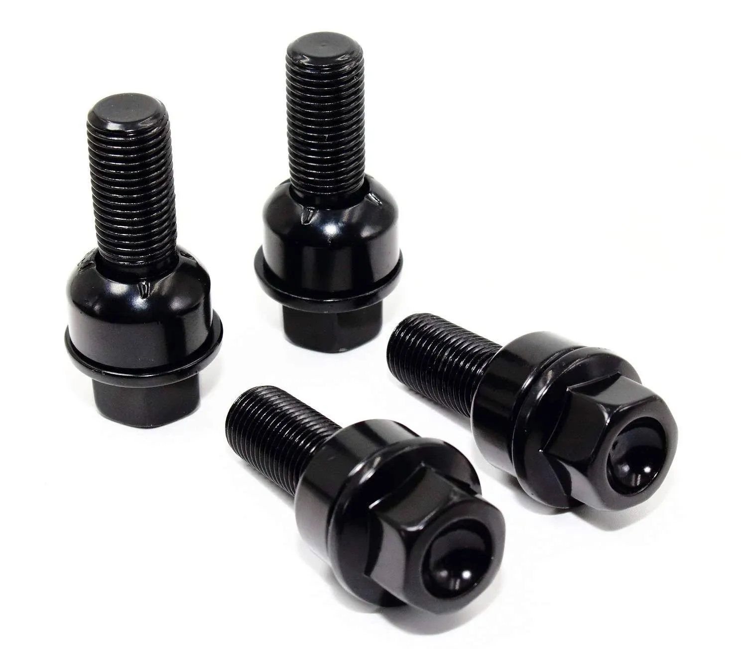 Set of 20 Veritek 14x1.5mm Black 29mm Thread R14 Radius Ball Seat Washer Lug Bolts for Porsche Factory Wheels