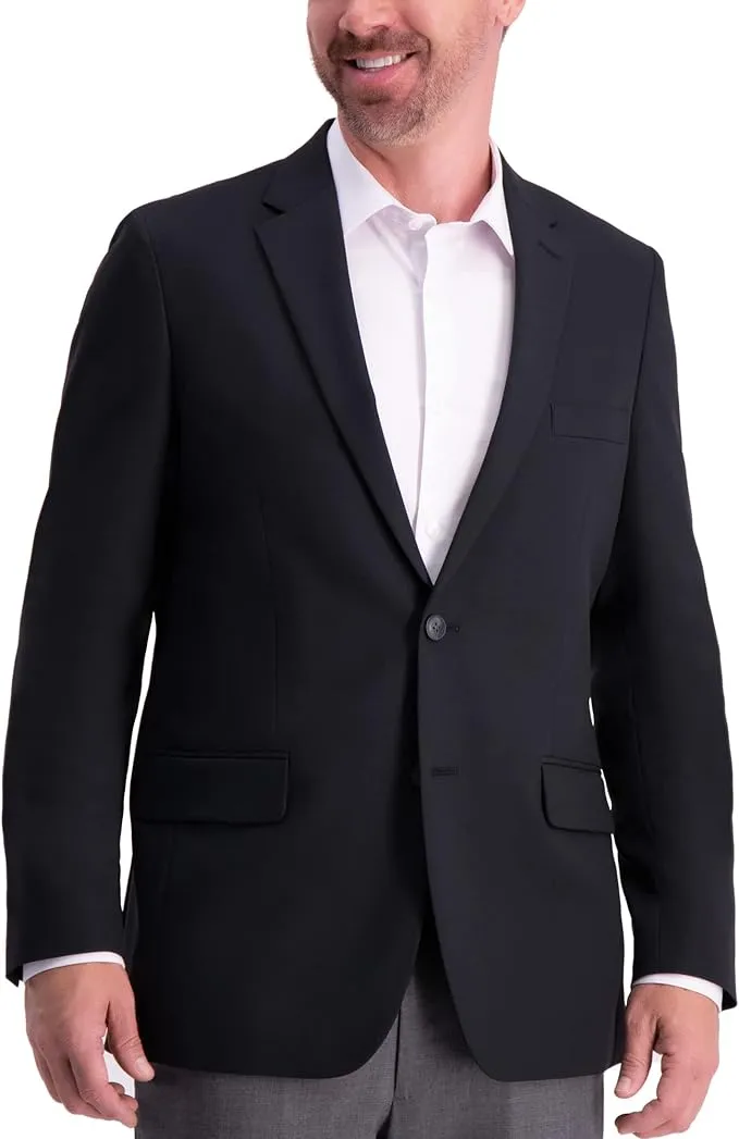 Haggar Black Solid Gab Active Series Tailored Fit Blazer