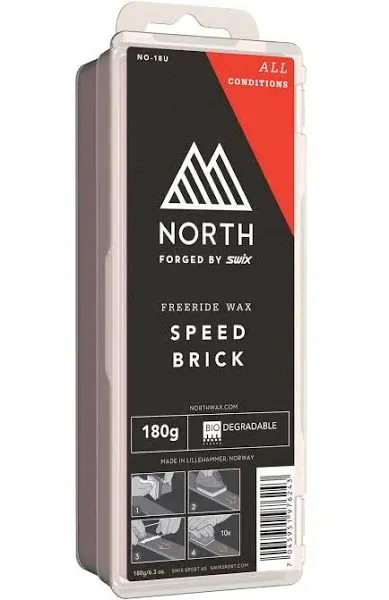 Swix North Speed Brick Universal Range Snowboard & Ski All Conditions Wax, 180g, Red