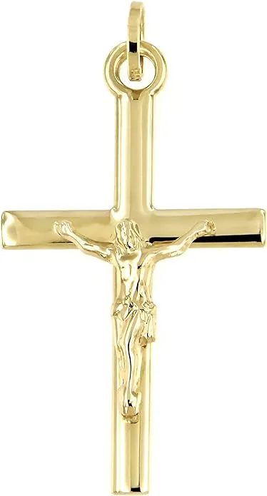 14k Gold Cross Pendant | Italian-Made Religious Charm for Necklaces & Bracelets | Faithful Gift for Him or Her