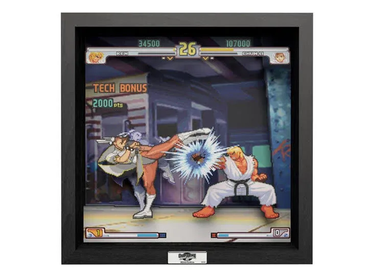 Pixel Frames Street Fighter III 3rd Strike Moment #37 9x9 Inches Shadow Box Art ...