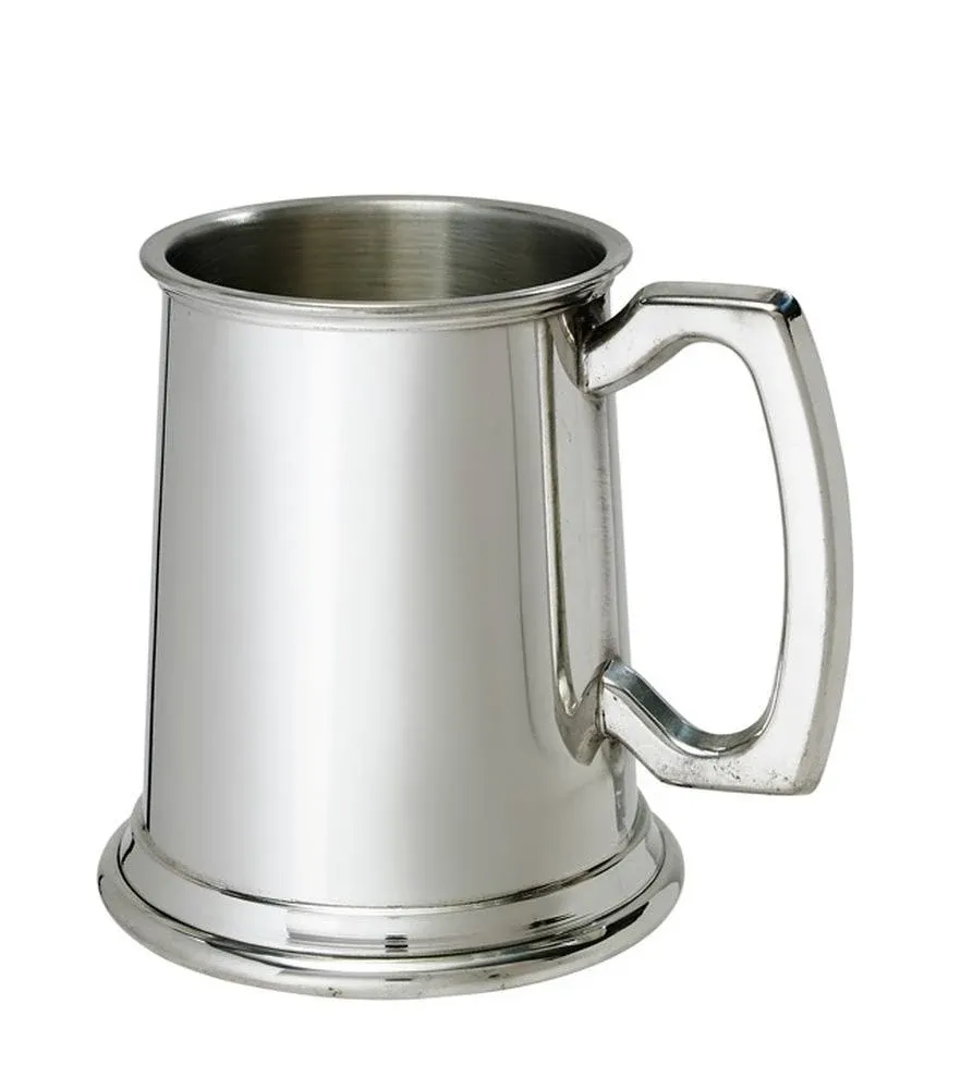 Wentworth Pewter - Half Pint Standard Plain Pewter Tankard, Beer Mug