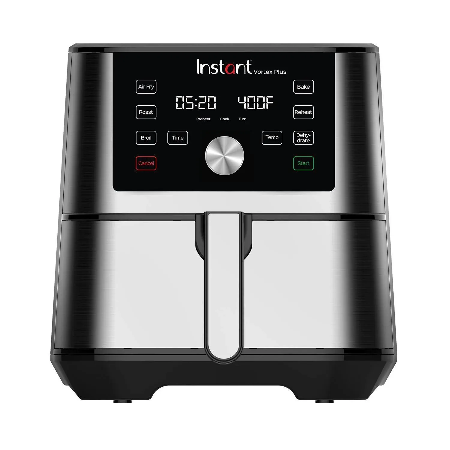 Instant Vortex Plus Air Fryer Oven, 6 Quart, From the Makers of Instant Pot, 6-in-1, Broil, Roast, Dehydrate, Bake, Non-stick and Dishwasher-Safe Basket, App With Over 100 Recipes, Stainless Steel