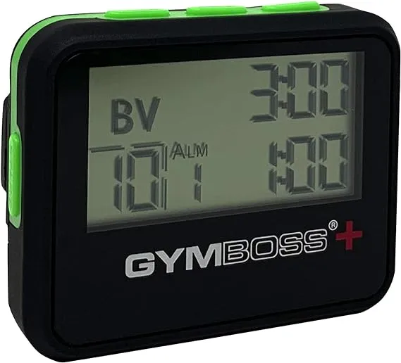 Gymboss Plus Interval Timer and Stopwatch - Black/Green Softcoat