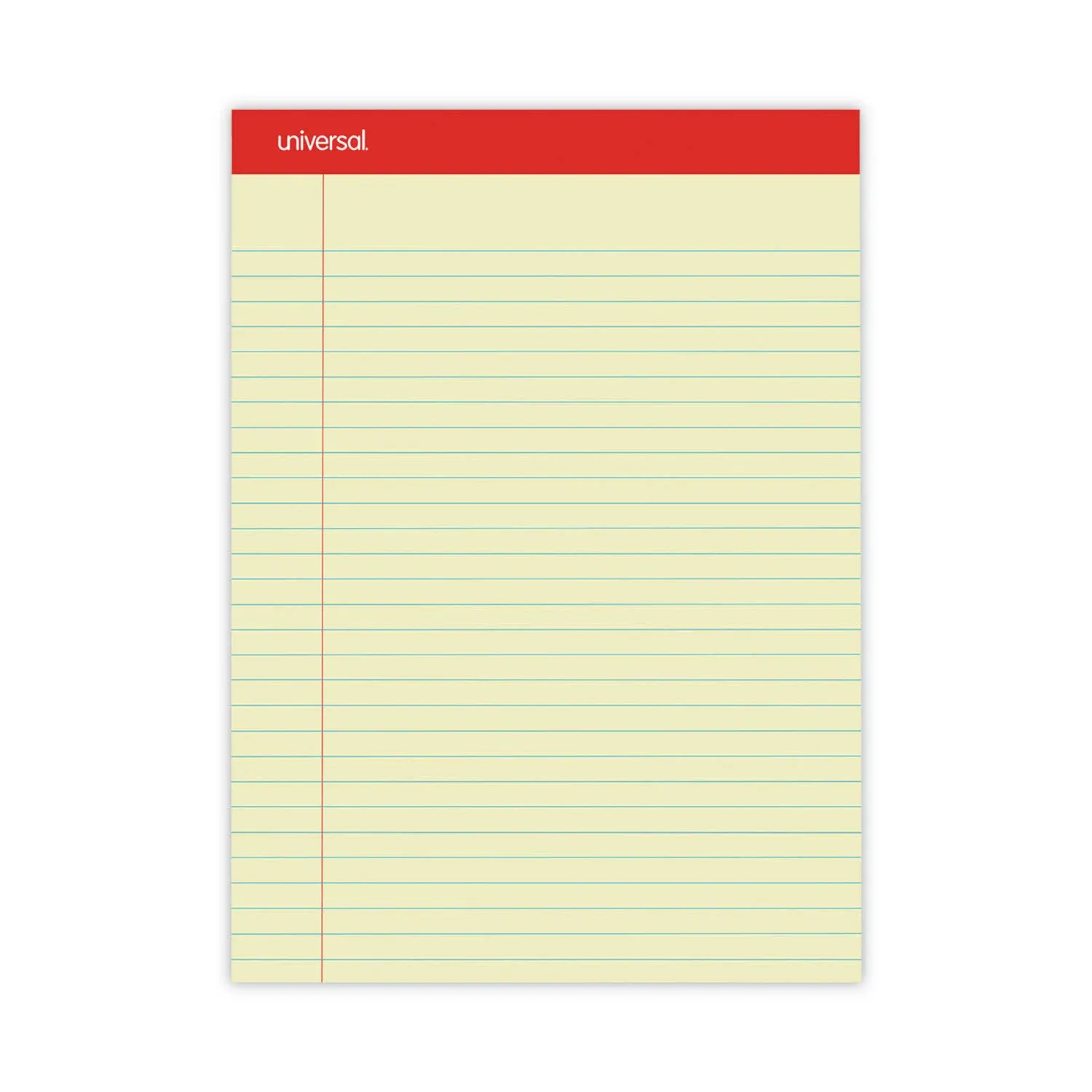 Universal Perforated Writing Pads, Wide/Legal Rule, 8.5 x 11.75, Canary, 50 ...