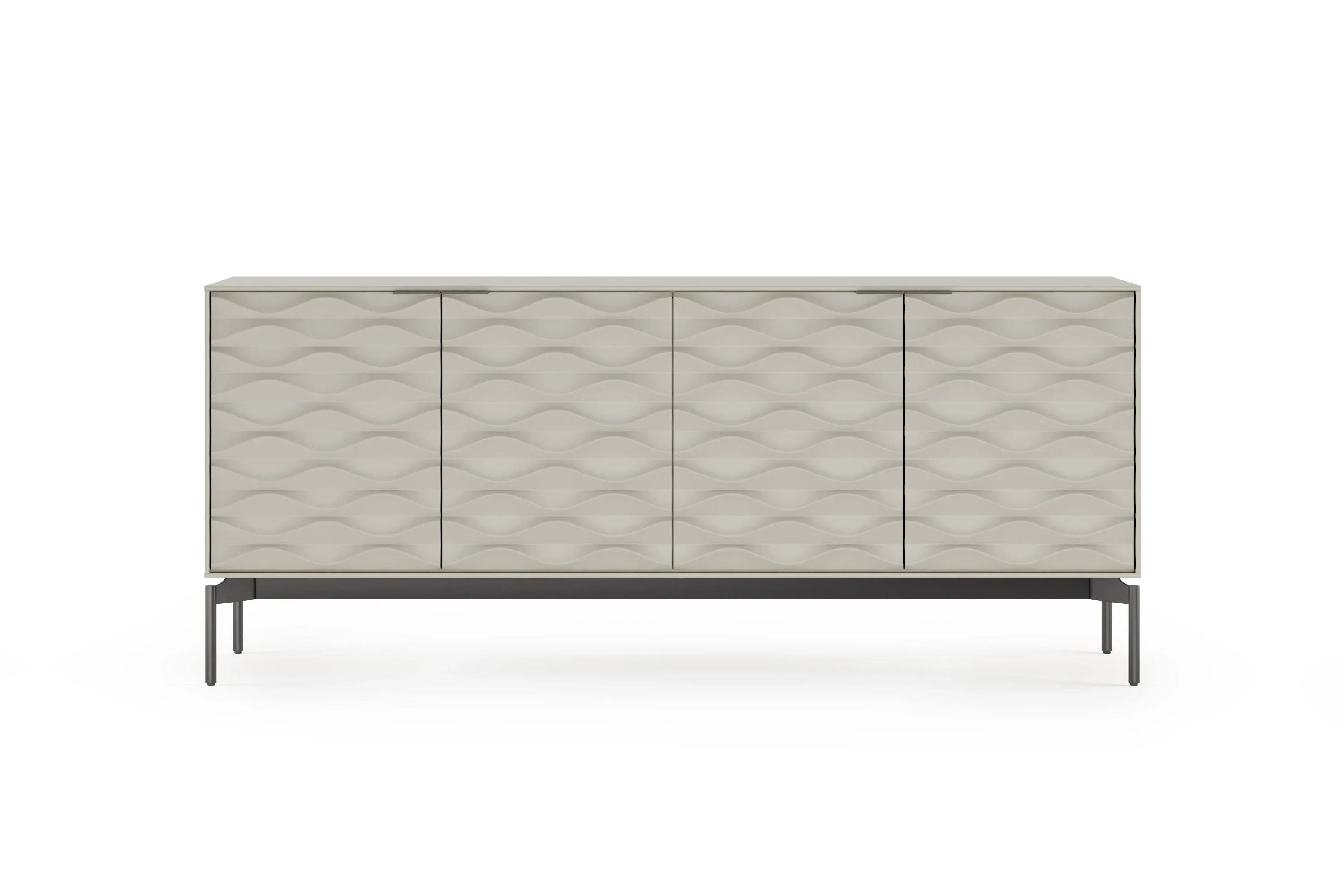 BDI Ripple Storage Credenza 7629, Stone / Brushed Carbon