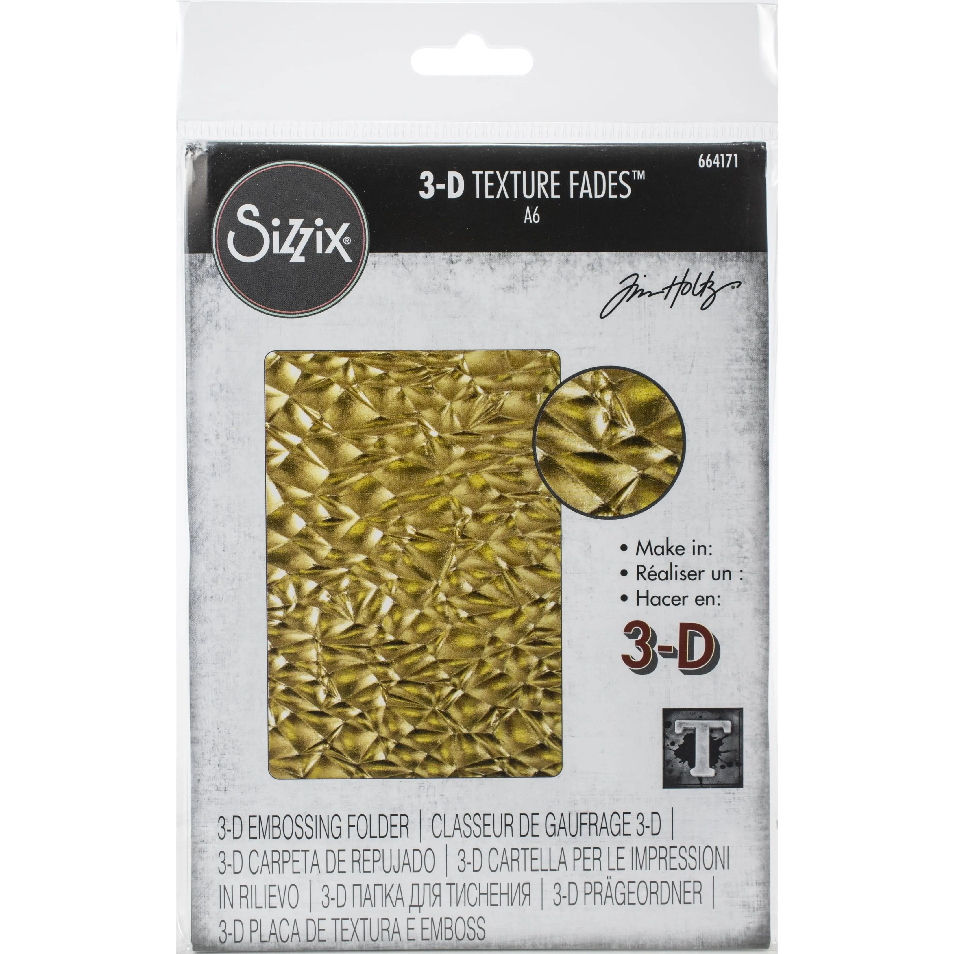 Sizzix 3D Texture Fades Embossing Folder by Tim Holtz - Crackle