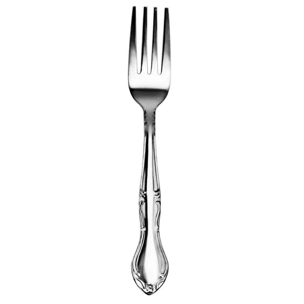 New Star Foodservice Stainless Steel Rose Pattern Dinner Fork, 7.2-Inch, Set of 12…