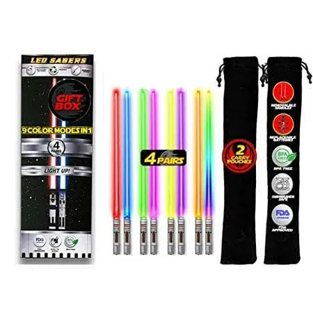 Saber Chops Lightsaber Chopsticks Light Up Star Wars LED Glowing Light Saber Chop ...