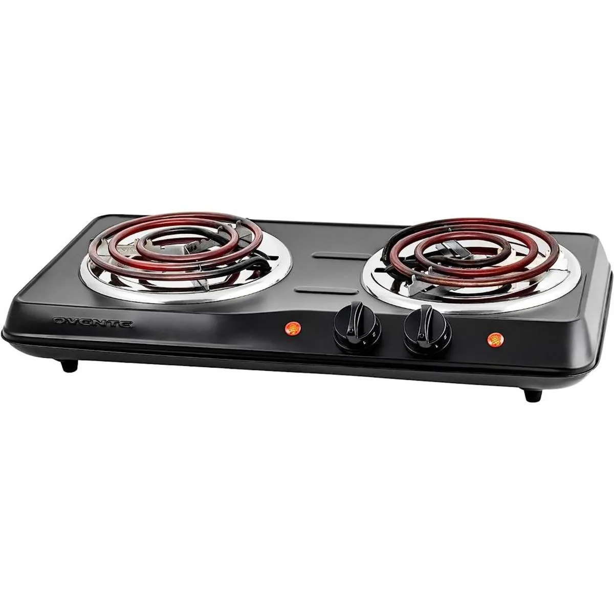 Ovente Electric Double Coil Burner 6 & 5.75in. Cooktop - Black