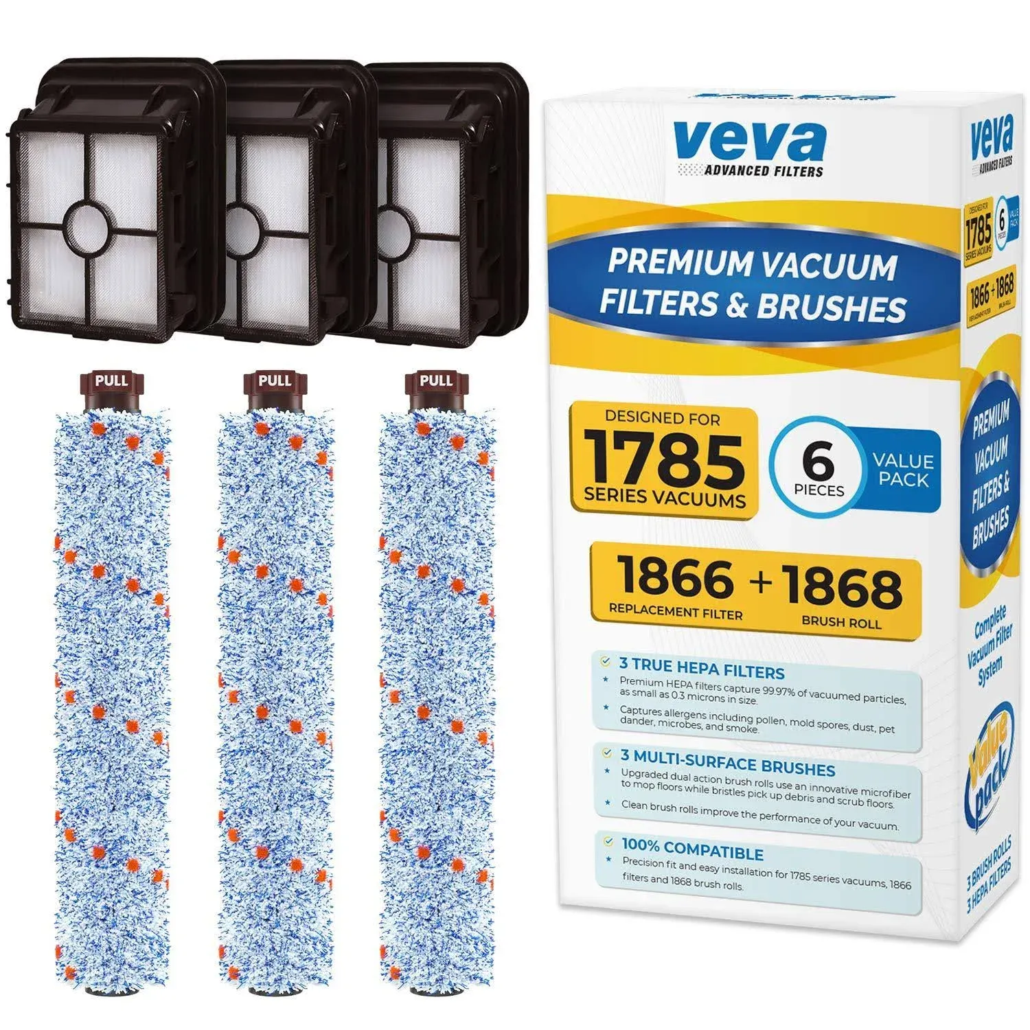 VEVA Premium Vacuum HEPA Filter Set Compatible with Bissell Model 1866 Brand New