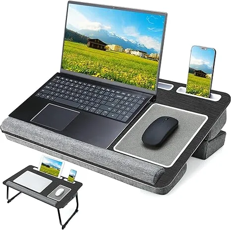 Adjustable Lap Desk - Fits up to 17 Inches Laptop, Portable Lap Desk with Cushio