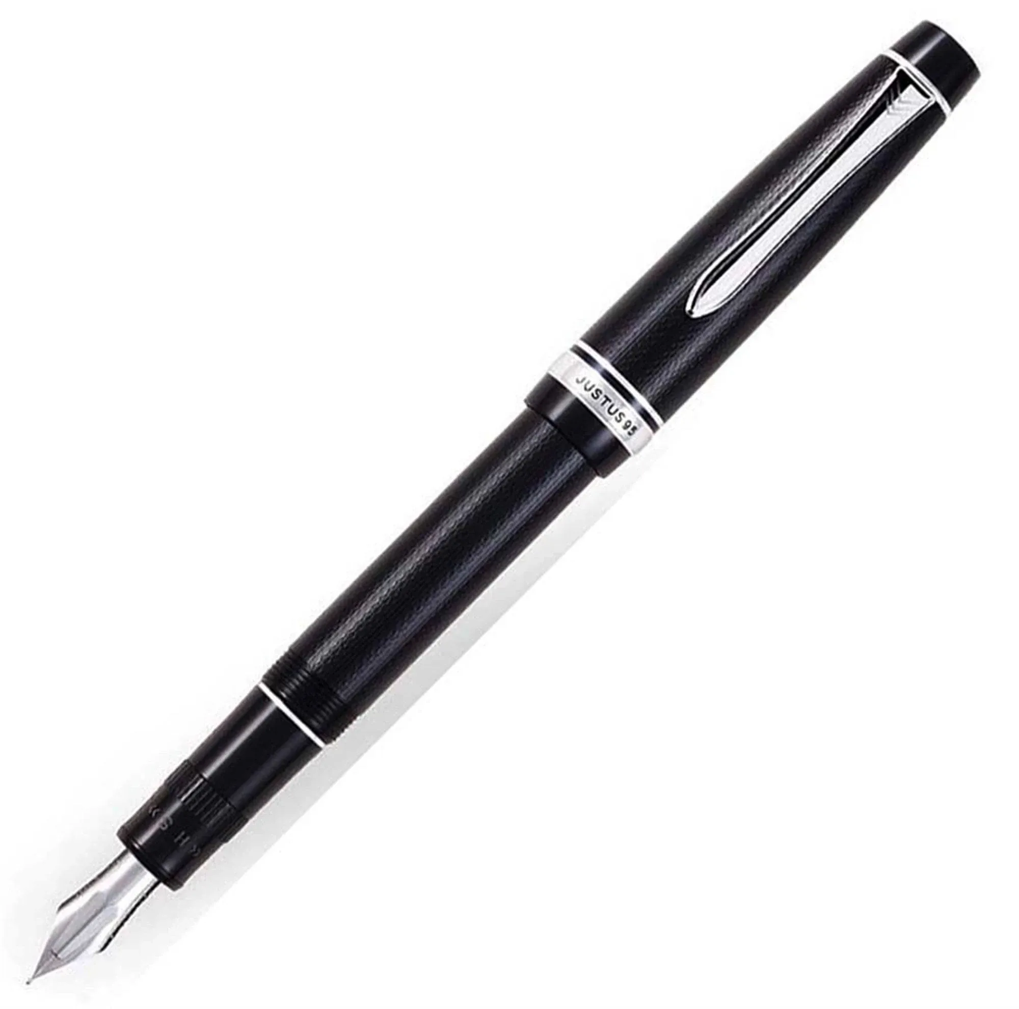 Pilot Justus 95 Black & Rhodium Fountain Pen Fine