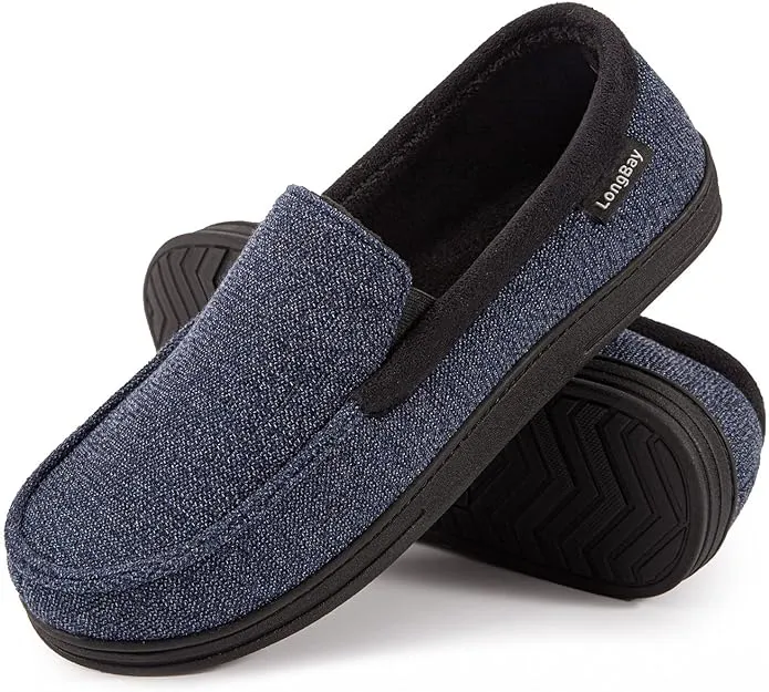 Longbay Men's Cozy Moccasin Slippers