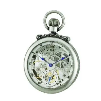 Masquerade Uk Ltd 3869-S 47Mm Mechanical Pocket Watch - Antique Chrome, Blue