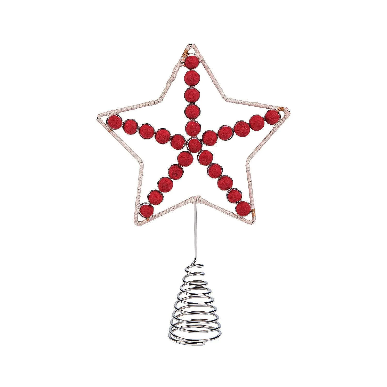 Jute Star Christmas Tree Topper, Home Decor, 1 Piece - 7" x 20"