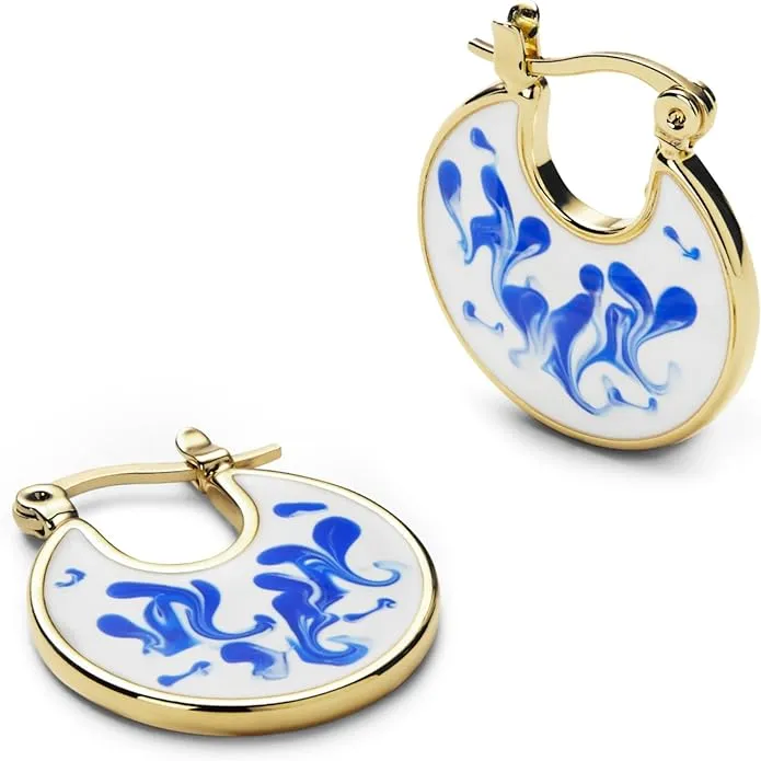 Ana Luisa Jewelry 14K Gold Enamel Earrings