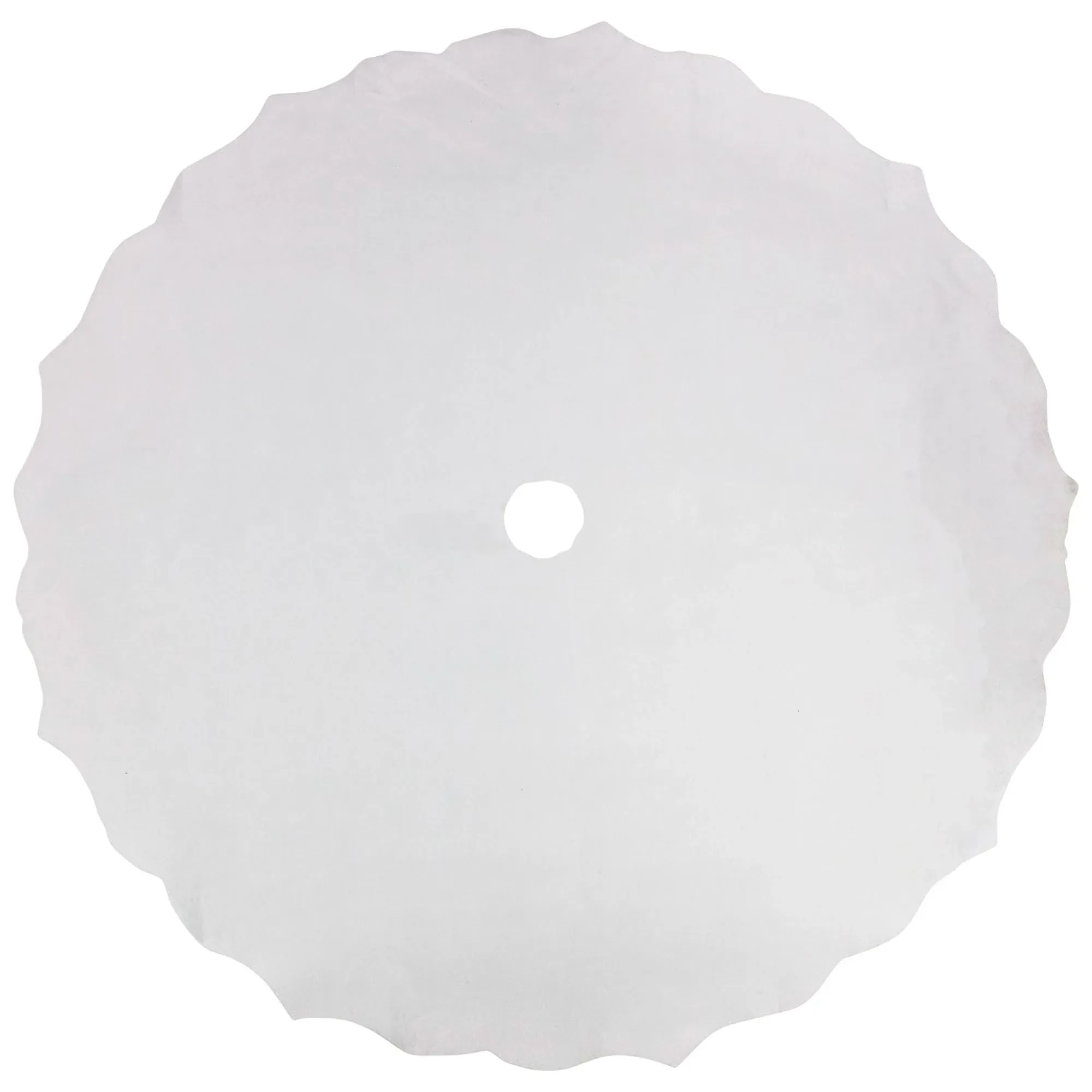 38" White Scalloped Edge Christmas Tree Skirt