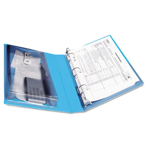 Avery 1" Mini Durable View Binder, Round Ring, Aqua, 175 Sheets