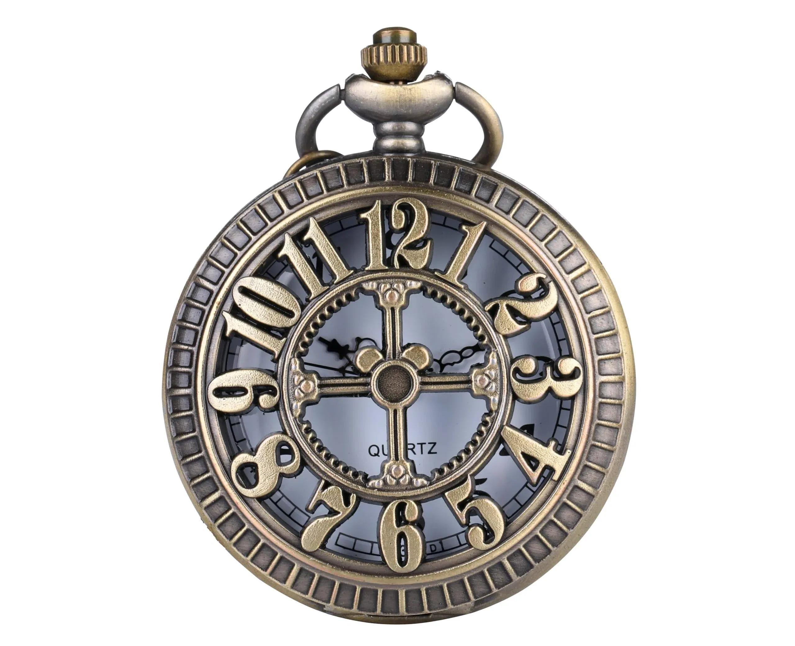 I-MART Retro Antique Bronze Pocket Watch with 31Inches Lobster Clasp Necklace...