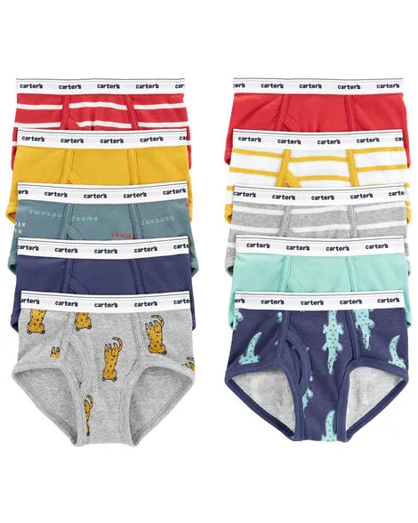 Carter's 10-Pack Cotton Briefs Underwear 14 Multi