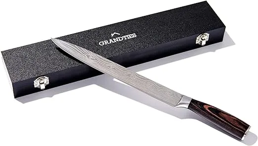 Grandties Meat Slicing Carving Knife - 10 Inches Stainless Steel Kitchen Cutlery