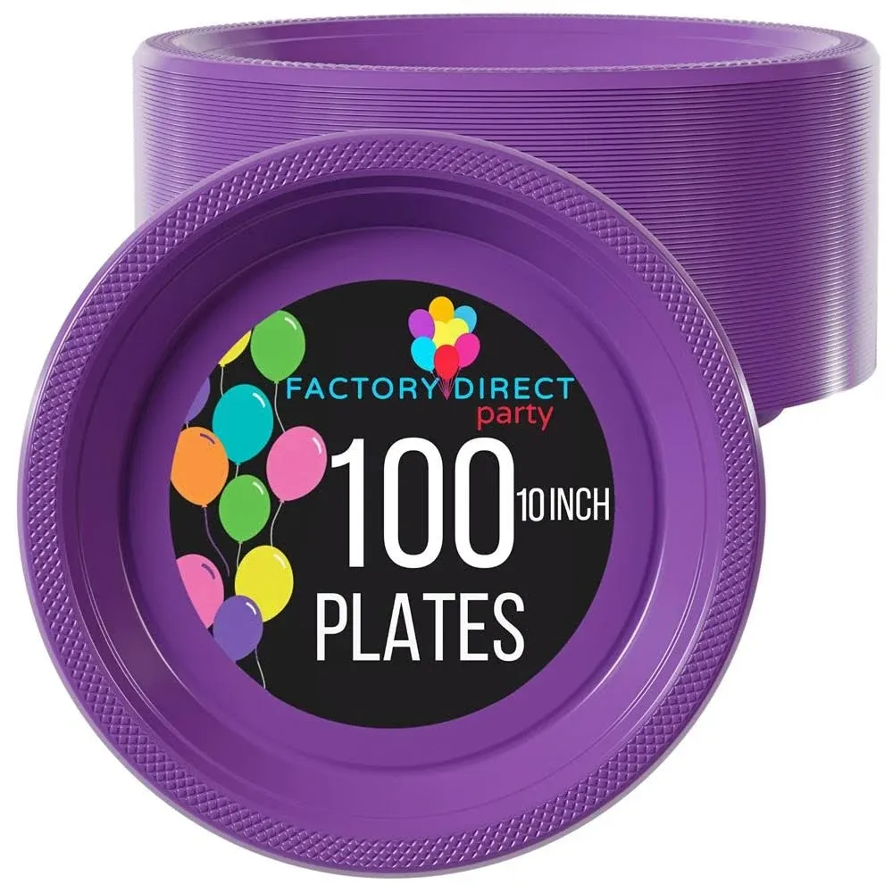 10" | Purple Plastic Plates | 600 Count