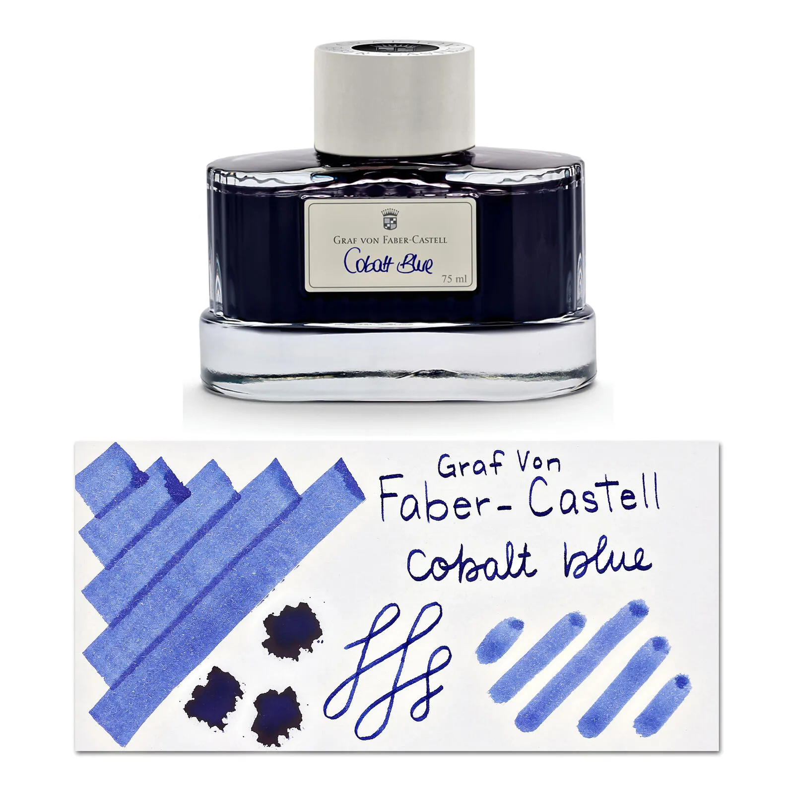 Graf von Faber-Castell Bottled Ink for Fountain Pens in Cobalt Blue - 75 mL NEW