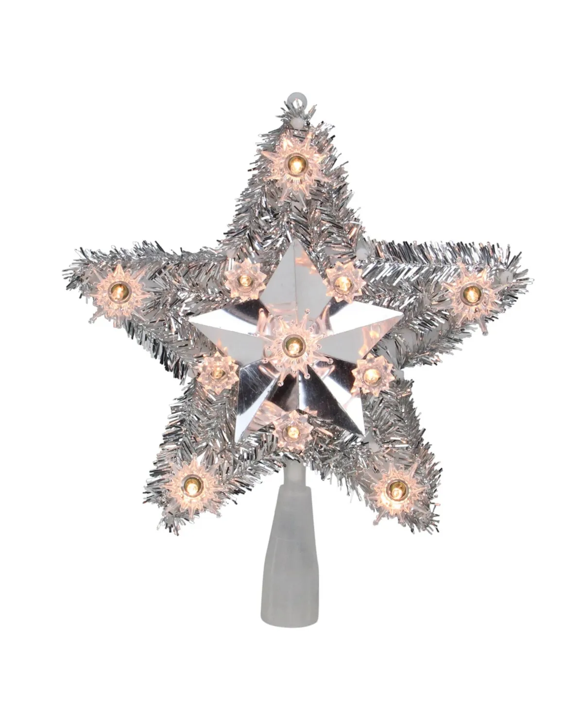 Lighted Tinsel Star Christmas Tree Topper