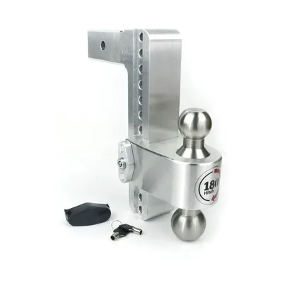 Weigh Safe Black 180 Hitch w/ SS Combo Ball 10" Drop for 2.5" Shank - w/Hitch Pin Lock (LTB10-2.5-KA-CER-BLA)