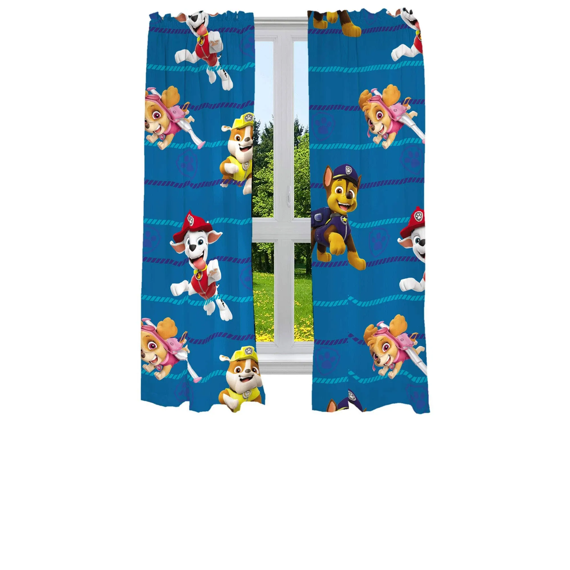 Franco Kids Room Window Curtains Drapes Set 82" x 63" Paw Patrol