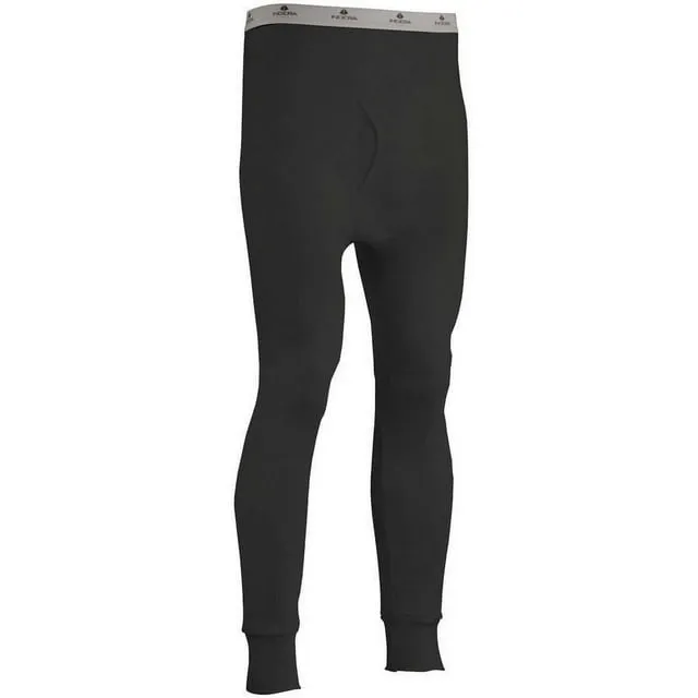 Indera Expedition Weight Cotton Raschel Knit Thermal Bottoms - Black