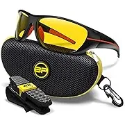 Night Driving Glasses for Men/Women - HD Yellow Lens for Night Vision (Red, Yellow Amber)