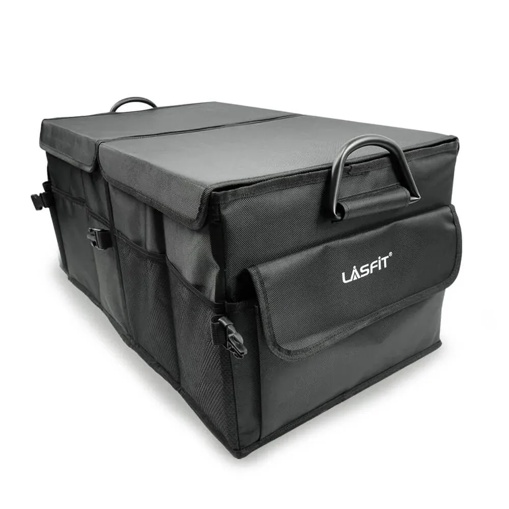 Lasfit Collapsible Multi-Compartment Car Truck Organizer w/ Adjustable Straps