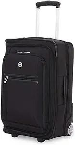 SwissGear Garment Upright Wheeled Luggage, Black, Carry-On 20-Inch