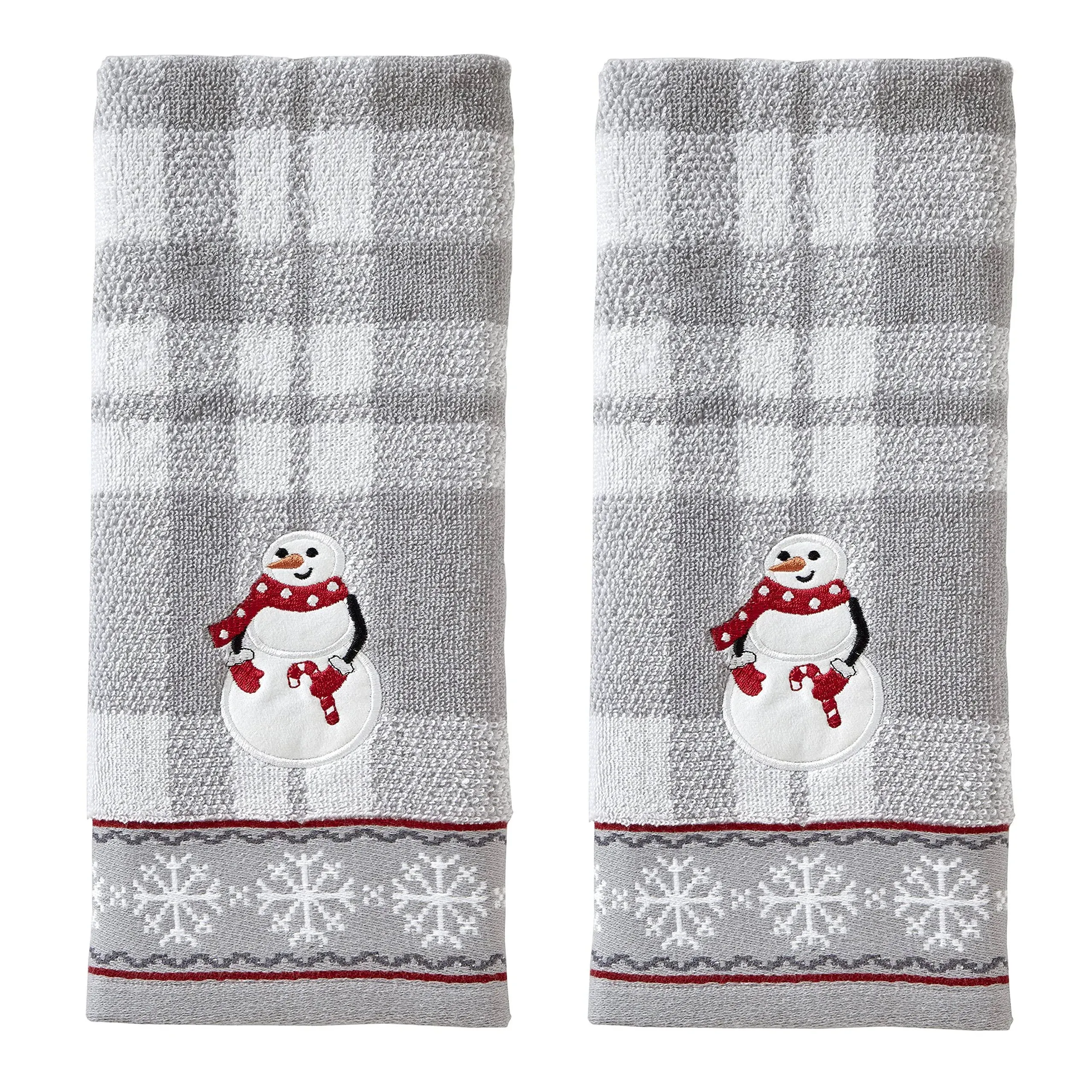 SKL Home by Saturday Knight Ltd. Whistler Snowman Hand Towel Small, Gray 