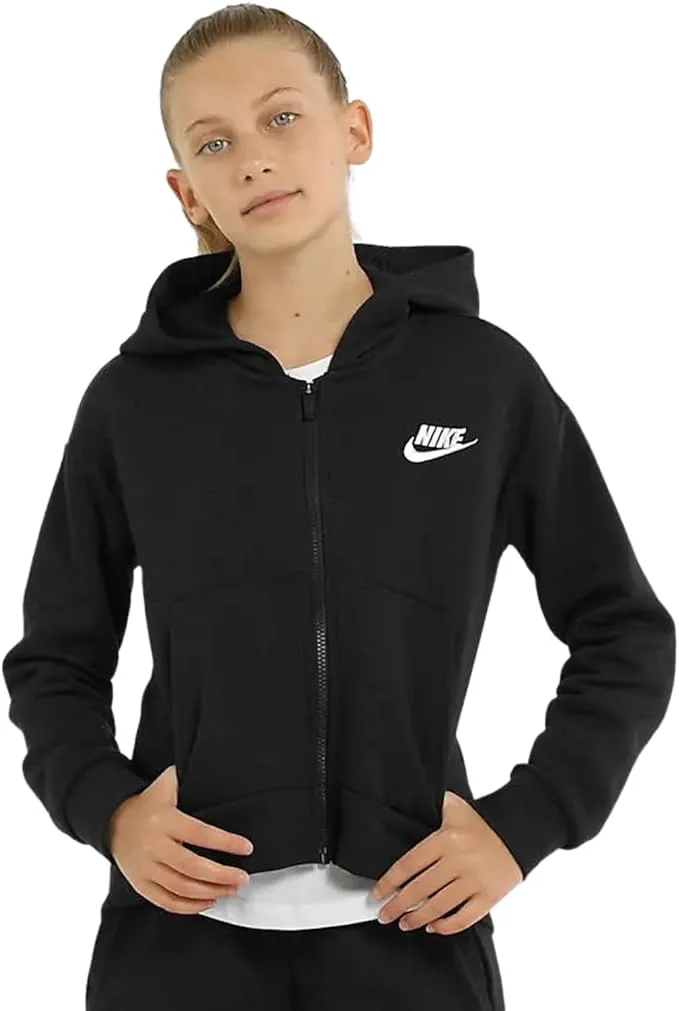 Nike Big Girls Sportswear Club Fleece Hoodie - Black