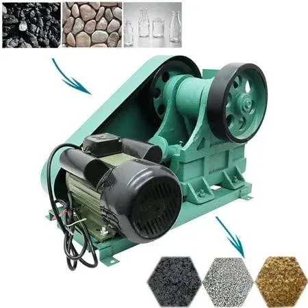 TECHTONGDA Mini Jaw Crusher 100X60 Electric Rock Crush Machine for Ore Slag Steel Slag Coal Stone Crushing 220V