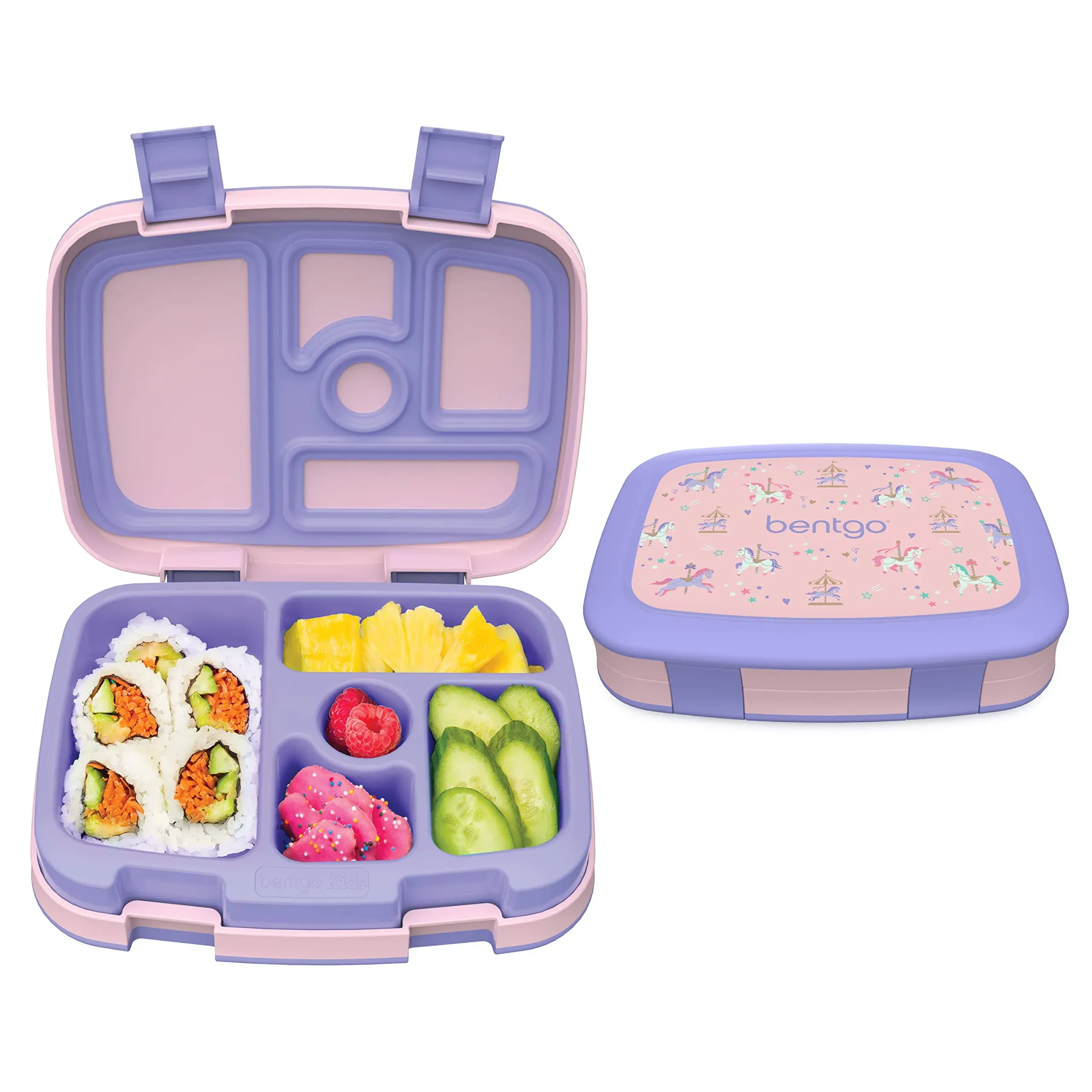 Bentgo Prints Kids Lunch Box, Carousel Unicorns