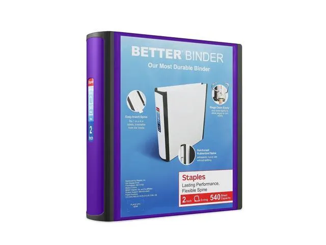 Staples Better 2-Inch D 3-Ring View Binder Purple (20247) 895622