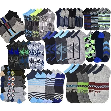 ToBeInStyle Boys' Pack of 12 Pairs Mystery Low Cut Ankle Socks - Size 0-12