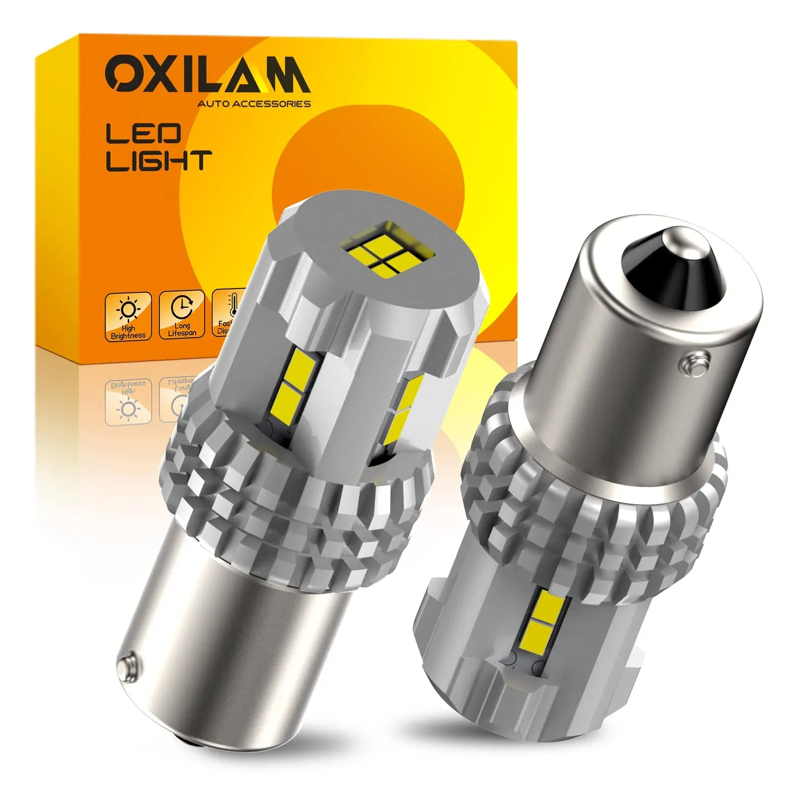 OXILAM 2023 Upgraded 1156 LED Bulbs Reverse Light, 6000K White 400% Brightness 3000 Lumens, BA15S 7506 1003 1141 P21W LED Bulb Used for Backup Tail Brake Turn Signal Blinker Lights, 2PCS